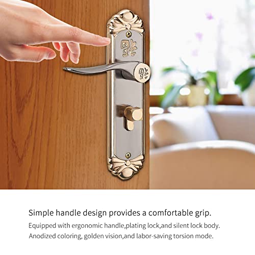 HEITIGN European Simple Indoor Wooden Door Lock Bedroom Door Lock Bathroom Lock Door Handle Door Lock Cylinder With Keys - Image 3