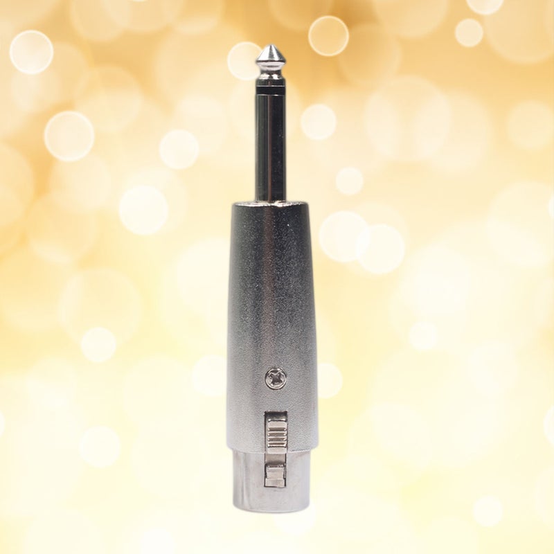 6.35mm Mono Male To XLR Female Adapter Audio Converter for Microphone Camcorder Video Camera Silver - Image 4
