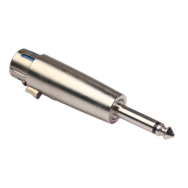 6.35mm Mono Male To XLR Female Adapter Audio Converter for Microphone Camcorder Video Camera Silver - Image 3