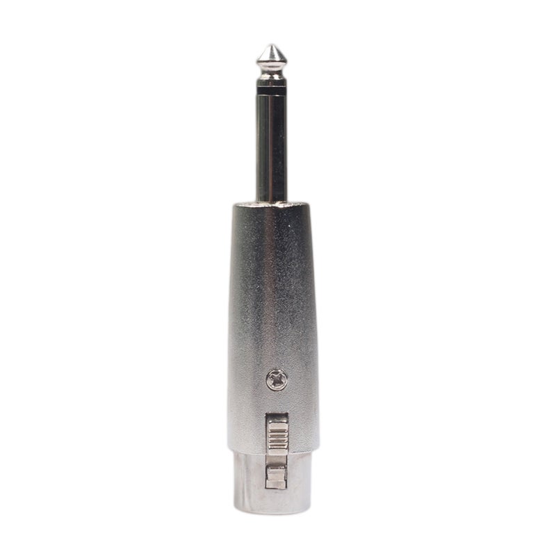 6.35mm Mono Male To XLR Female Adapter Audio Converter for Microphone Camcorder Video Camera Silver - Image 1