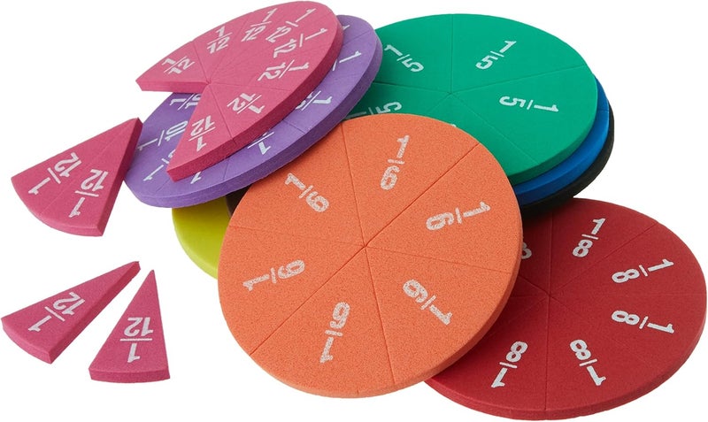 Teacher Created Resources Foam Fraction Circles - Educational Manipulative for Teaching Fractions - Image 1