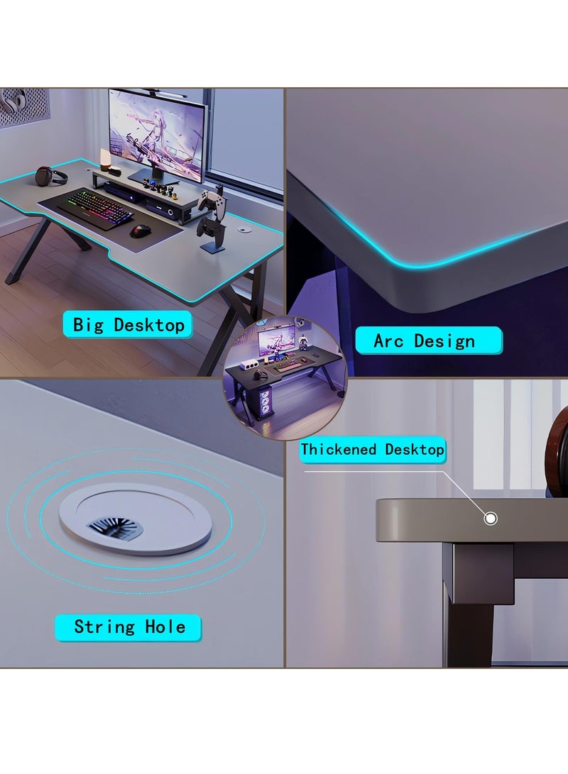 Arabest Gaming Desk Small Gaming Desk for Kids Gift Idea PC Computer Desk Home Office Desk Workstation with Carbon Fiber Surface Gaming Table 120x60x75cm - Image 4