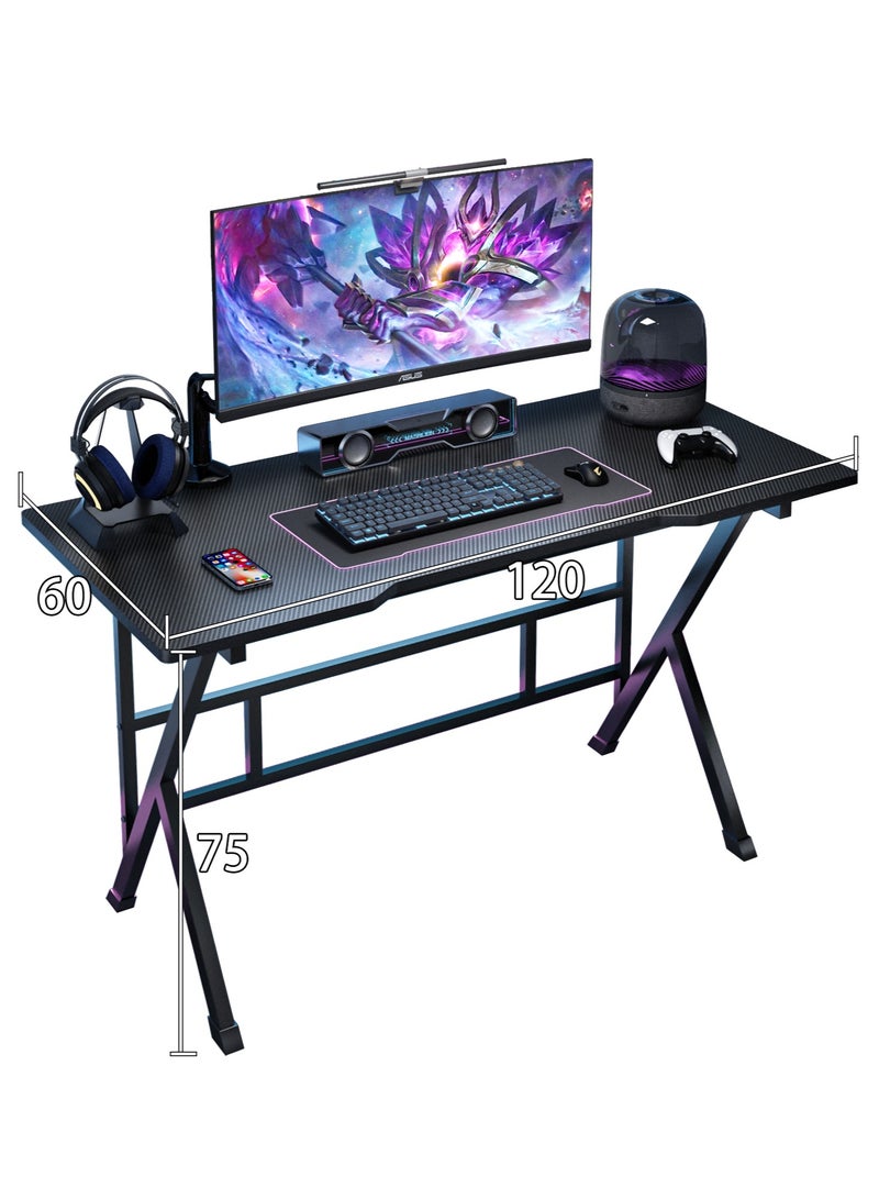 Arabest Gaming Desk Small Gaming Desk for Kids Gift Idea PC Computer Desk Home Office Desk Workstation with Carbon Fiber Surface Gaming Table 120x60x75cm - Image 3