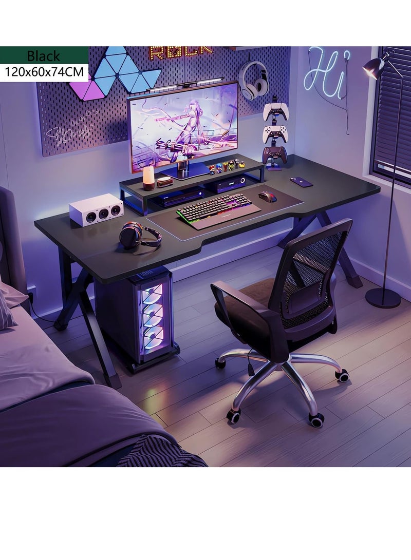 Arabest Gaming Desk Small Gaming Desk for Kids Gift Idea PC Computer Desk Home Office Desk Workstation with Carbon Fiber Surface Gaming Table 120x60x75cm - Image 1