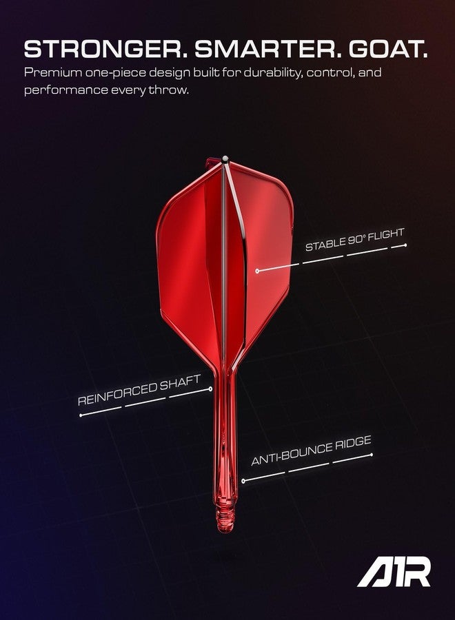 Goat - Air Red Clear No6 Flights Medium, 3 Plastic Dart Flights with Shaft Flights, Dart Accessories - Image 2