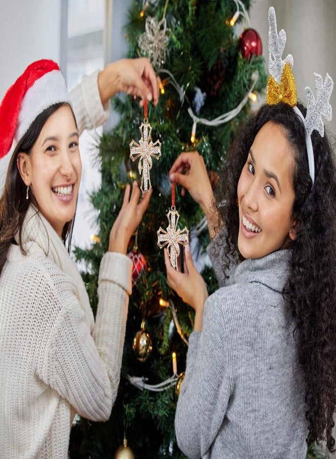 JUESMOS زينة عيد الميلاد على شكل صليب خوسموس، زينة دينية لمشهد الميلاد لتزيين شجرة عيد الميلاد، زينة تذكارية على شكل صليب مسيحي، هدايا تذكارية للنساء والفتيات والأمهات والأخوات - Image 4