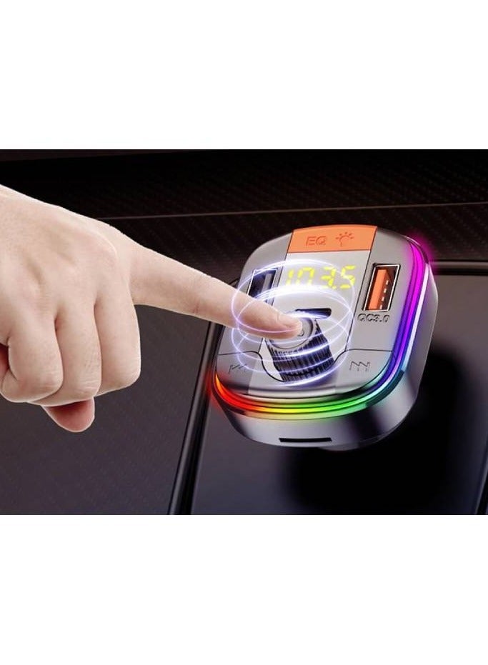 Yesido Y45 Fast charging Smart Dual USB Ports Vehicle Charger FM Transmitter Mp3 Multi Function Car Charger - Image 5