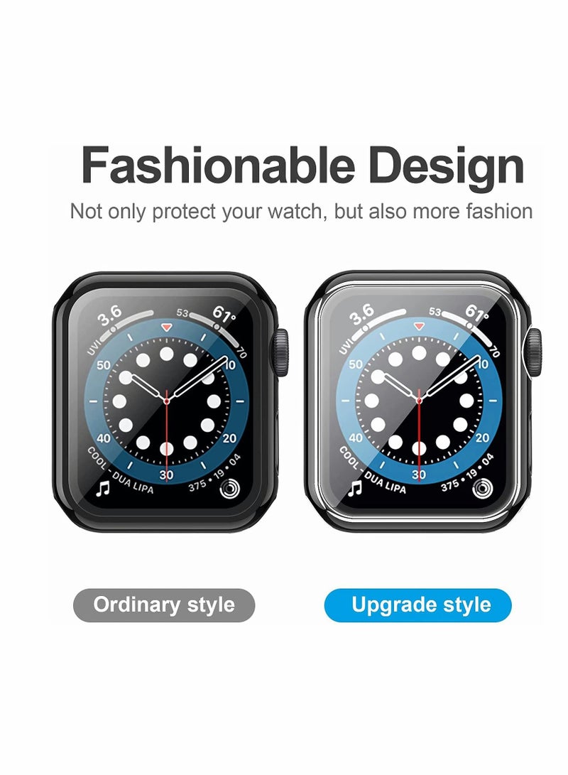 KASTWAVE 2Pcs Case Compatible with Apple Watch 44mm 40mm , Bumper Built in Tempered Glass Screen Protector, Protective Cover for iWatch Series SE 6 5 4 Women Men  - Image 3