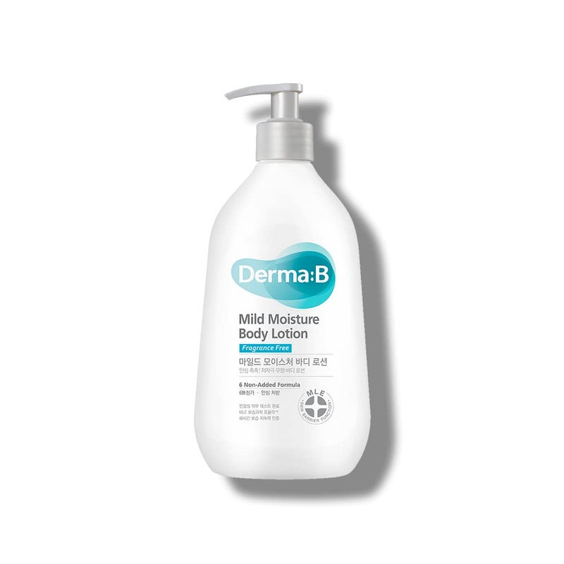 derma b DERMA B Mild Moisture Body Lotion FragranceFree NonIrritating Body Moisturizer for Dry  Sensitive Skin with Witch Hazel Unscented FastAbsorbing Moisturizing Korean Skincare135 Fl Oz400ml 