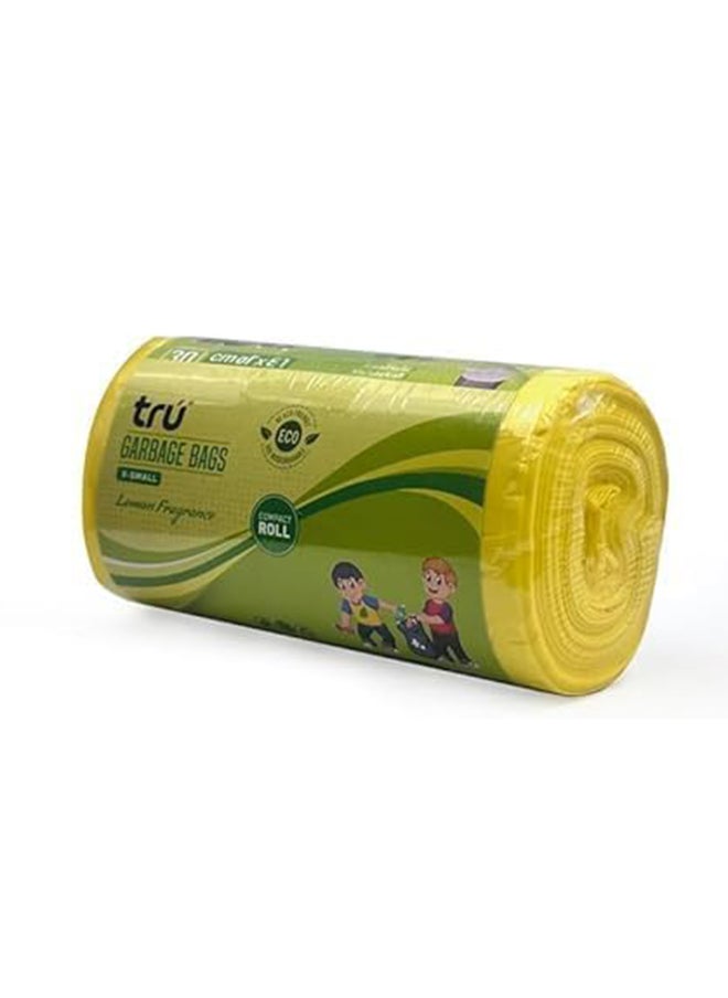 Tru Lemon Scented Garbage Bags Roll 46x52cm 6 Gallon 30pc  - Image 2
