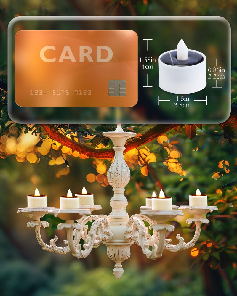 Homemory 8Pcs Solar Tea Lights Outdoor Waterproof, Rechargeable Dusk to Dawn Lighting, Flameless Flickering LED Votive Candles for Fairy Garden Decor, Patio Tables, Christmas Lanterns, Windows - Image 5