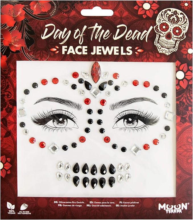 Moon Terror Face Jewels by Moon Terror Freak Show Festival Face Body Gems SFX Make up Crystal Make up Eye Glitter Stickers Temporary Tattoo Jewels Special Effects Make up