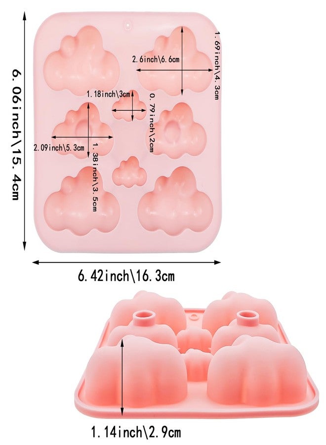 Capiant 2 PACK Cute Cloud Silicone Molds, Ice Cube Tray, Cloud Shape Chocolate Molds Ice Cube Mold 3D Fondant Cake Food Jelly Drop Glue Mold Handmade Cupcake - Image 2