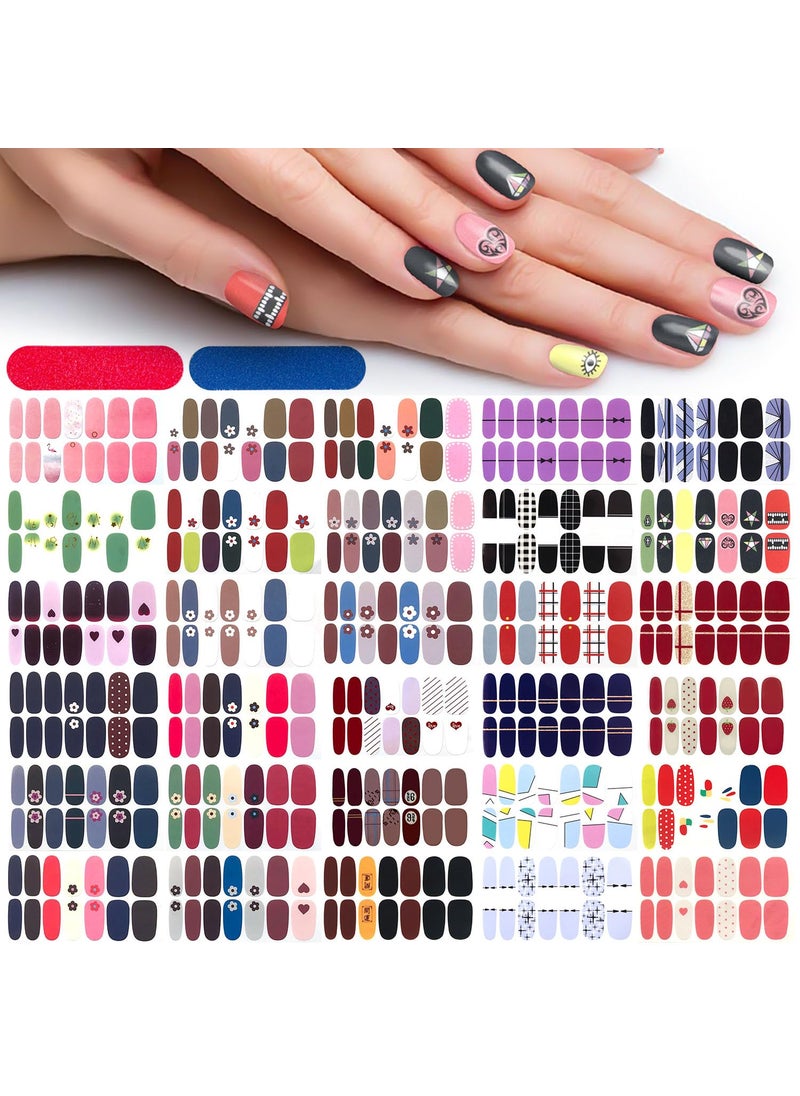 DANNEASY - DANNEASY 30 Sheets Nail Polish Strips for Women Full Nail Wraps Gel Nail Strips Self Adhesive Nail Polish Stickers Stick On Nails Fingernails Manicure Sticker Nail Art Accessories with Nail File - Image 1