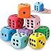 Halloscume 8 Pcs Large Foam Dice Colorful Dice Set Big Giant EVA Dices Foam Cubes with Number Dots for Math Building Fun Night Party Learning SessionRoundDot315 Inch - Image 2