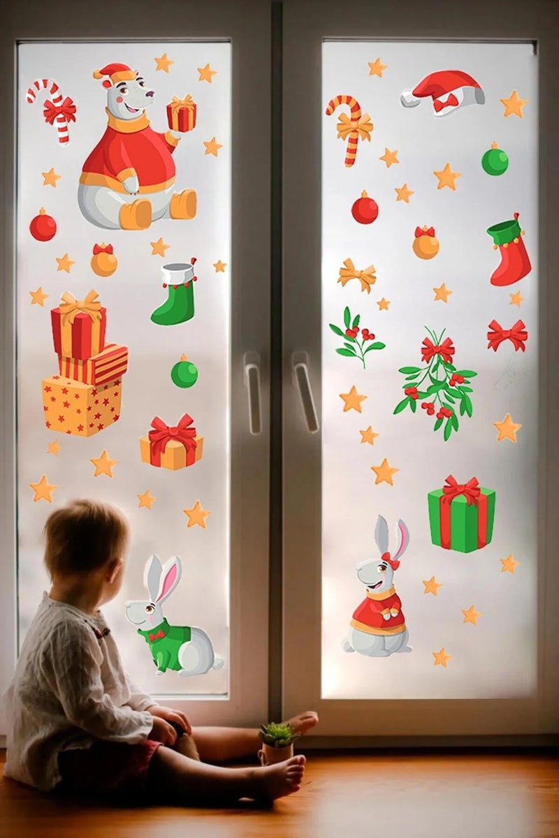 Kt Grup New Year Merry Christmas Special Cut Glass Wall Door Sticker Sets - Christmas Set - Image 1