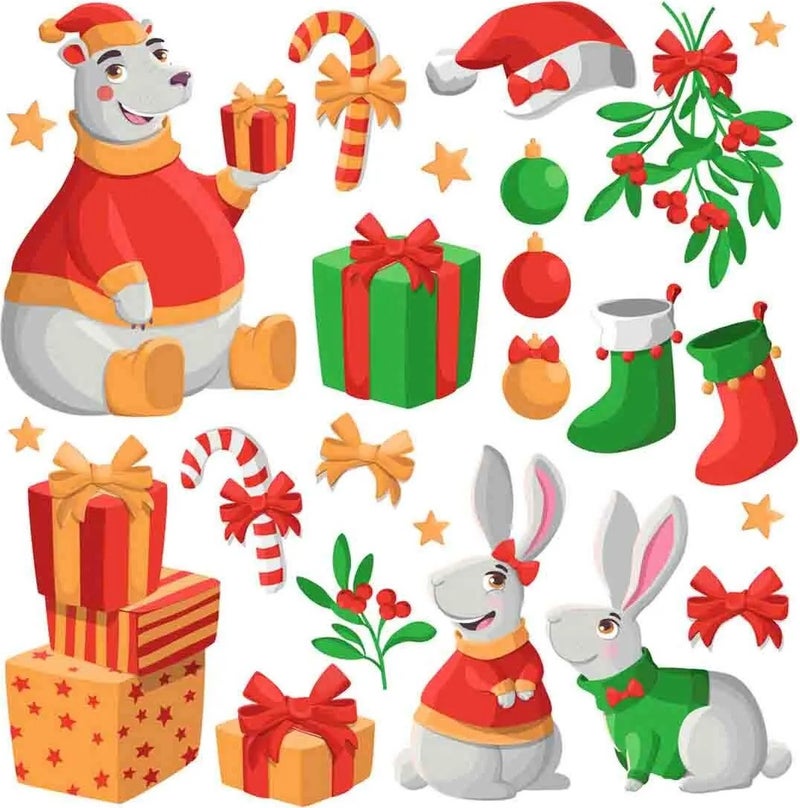 Kt Grup New Year Merry Christmas Special Cut Glass Wall Door Sticker Sets - Christmas Set - Image 5