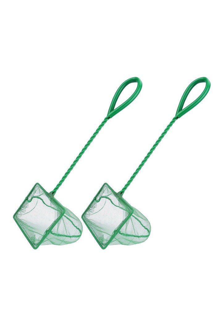 2 Pack Aquarium Net Fish Net, Small Net, Multi-Size Fine Mesh Aquarium Net with Long Plastic Handle for Fish Tank - Image 1