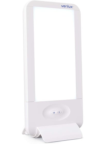 Verilux Verilux HappyLight Full-Size - UV-Free Therapy Lamp, Bright White Light with 10,000 Lux, Adjustable Brightness, 2 Interchangeable Lenses, Detachable Stand, and Wall Mountable 