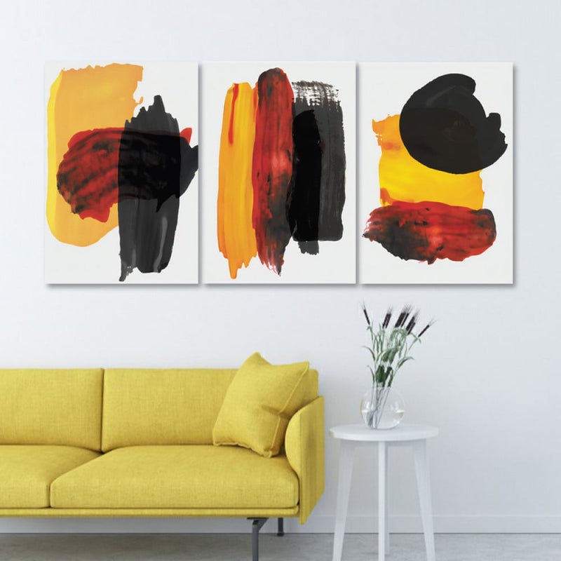 Marktna Three luxurious modern canvas prints with a hollow frame, measuring (90×40), three pieces - Image 1