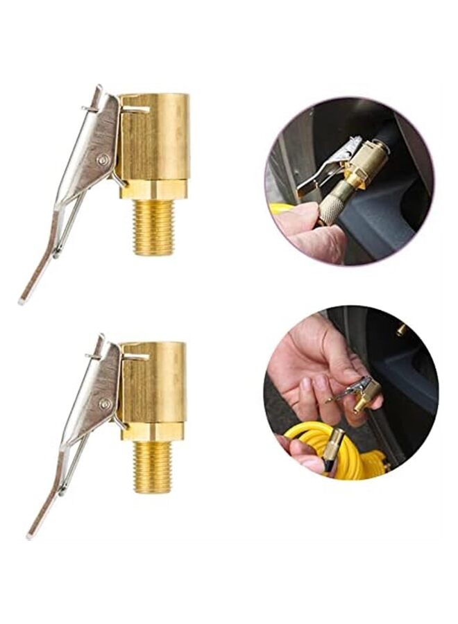 LAMAY Air Chuck with Clip Adapter, Brass Locking Tire Inflator Nozzle Adapter Connect, No Leakage Tire Chucks for Vehicle Inflator Compressor Pump ConnectTool - Image 2