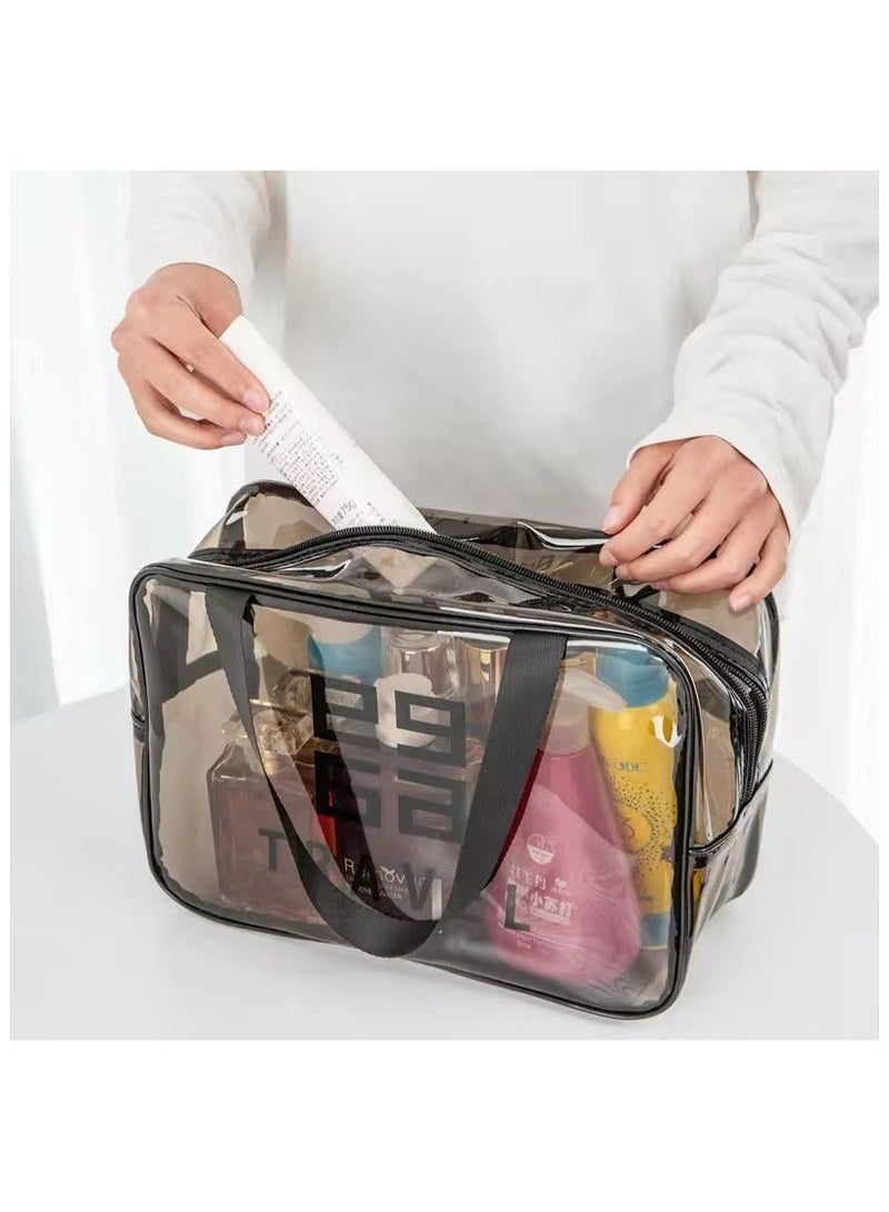 3PCS 3 IN 1 Set Transparent PVC Waterproof Travel Toiletry Bag, Portable Makeup Cosmetic Organizer Storage Bag for Travel Essential - Image 3