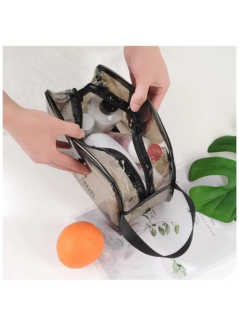 3PCS 3 IN 1 Set Transparent PVC Waterproof Travel Toiletry Bag, Portable Makeup Cosmetic Organizer Storage Bag for Travel Essential - Image 4