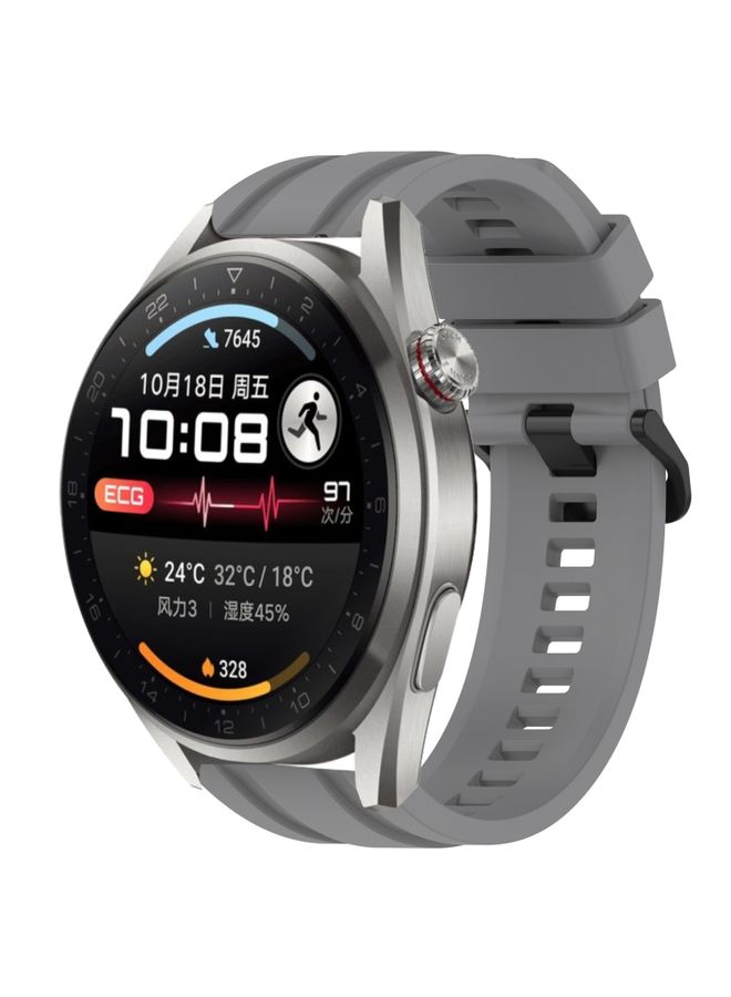 Replacement Strap For Huawei Watch 3 Pro New Long & Short Sports Solid Color Silicone Watch Band Set Grey 