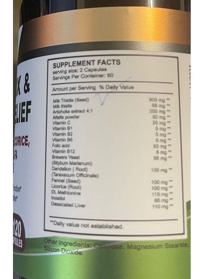 vitamisan Liver Cleanse Detox Supplements with Milk Thistle-Fennel-Alfalfa-Vitamin B-Artichoke-Dandelion Root Support Men & Women 120 Caps Detox Cleanse & Boost Immune - Image 2