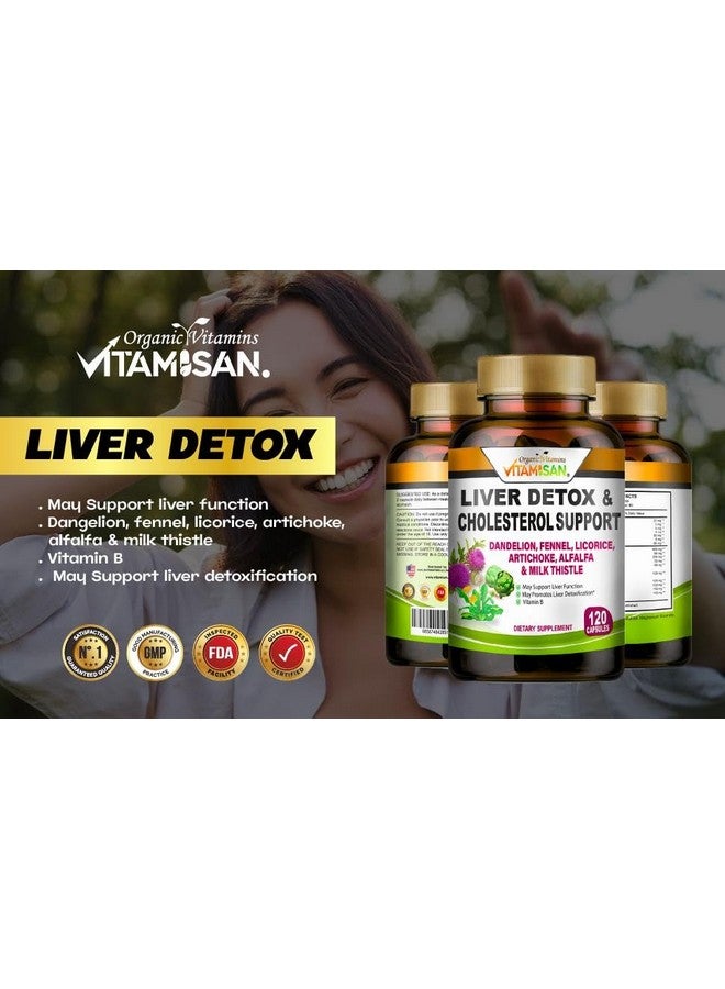 vitamisan Liver Cleanse Detox Supplements with Milk Thistle-Fennel-Alfalfa-Vitamin B-Artichoke-Dandelion Root Support Men & Women 120 Caps Detox Cleanse & Boost Immune - Image 5