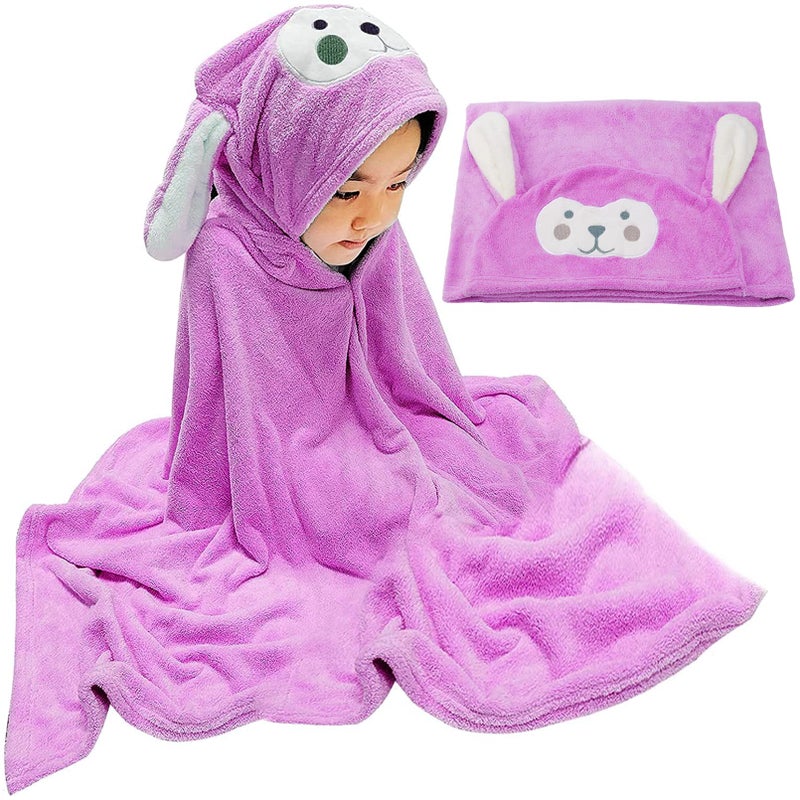 Visen Premium Hooded Towel for Kids2855 INCH Large Size Kids Bath TowelUltra Soft Hooded Towel Wrap for Boys Girls Highly Absorbent Bathrobe Blanket Gifts for Toddlers Shower Purple