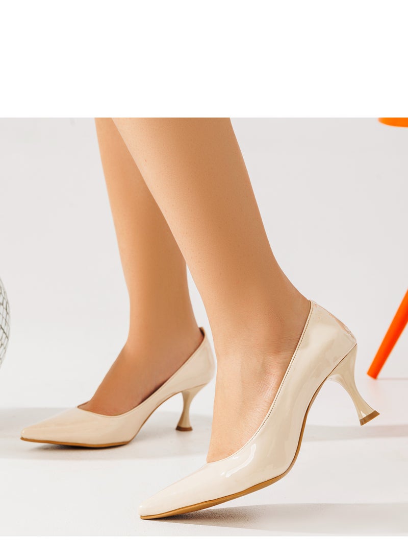 Vbranda - Classic Closed Sandals With Heels-BEIGE SHINY - Image 1