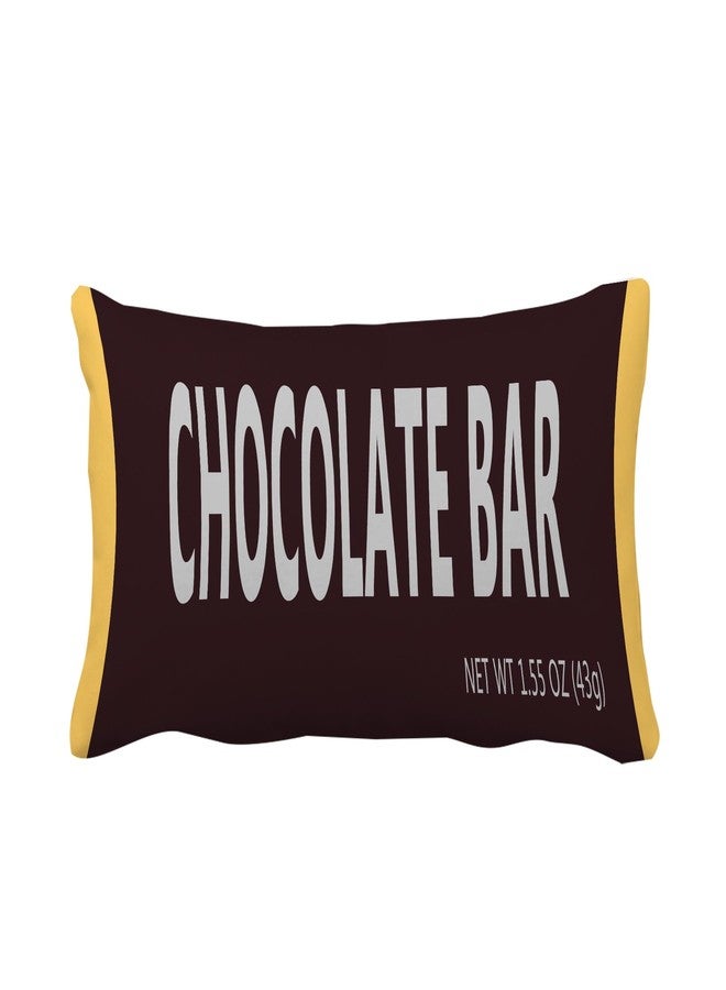 decorbox Chocolate Bar Lover 12x20 Inch Funny Throw Pillow Cover, Sweet Foodie Food Snack Fan Decorative Cushion Case,Home Nursery Room Decor Kid Boy Girl Novelty Soft Lumbar Pillowcase - Image 1