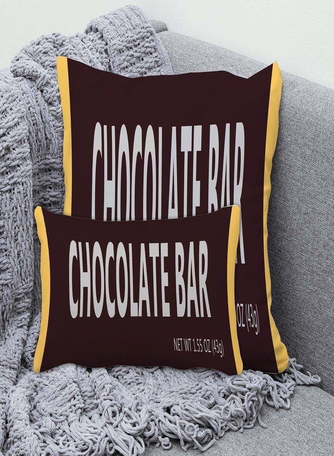 decorbox Chocolate Bar Lover 12x20 Inch Funny Throw Pillow Cover, Sweet Foodie Food Snack Fan Decorative Cushion Case,Home Nursery Room Decor Kid Boy Girl Novelty Soft Lumbar Pillowcase - Image 3