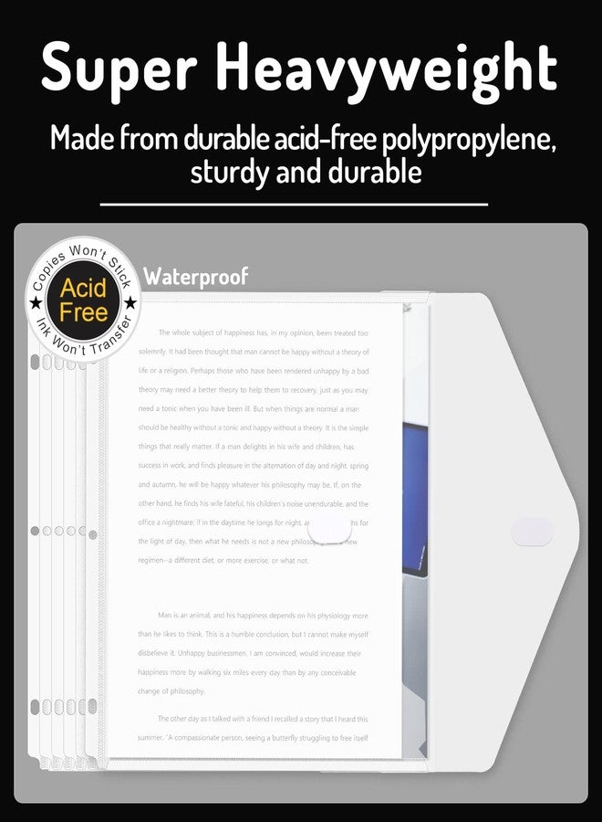 Forvencer Binder Pocket, 10 Pack Super Heavyweight Plastic Folders with Tight Closure, Folders with Pockets Side Loading, Binder Organizer, Binder Dividers with Pockets, Letter Size, Clear - Image 3