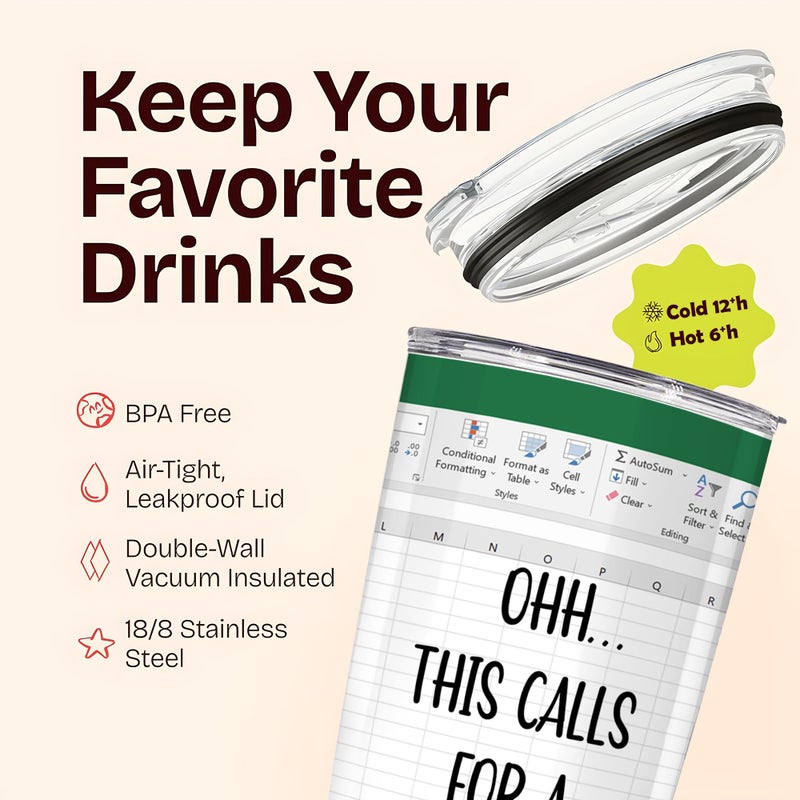 BECHUSKY Christmas Mugs For Accountants - Spreadsheet Gifts - This Calls for a Spreadsheet Tumbler - Spreadsheets Mug for Mentor Bosses Lady Manager Friend Leader Female Male Birthday - Boss Gift - Image 3