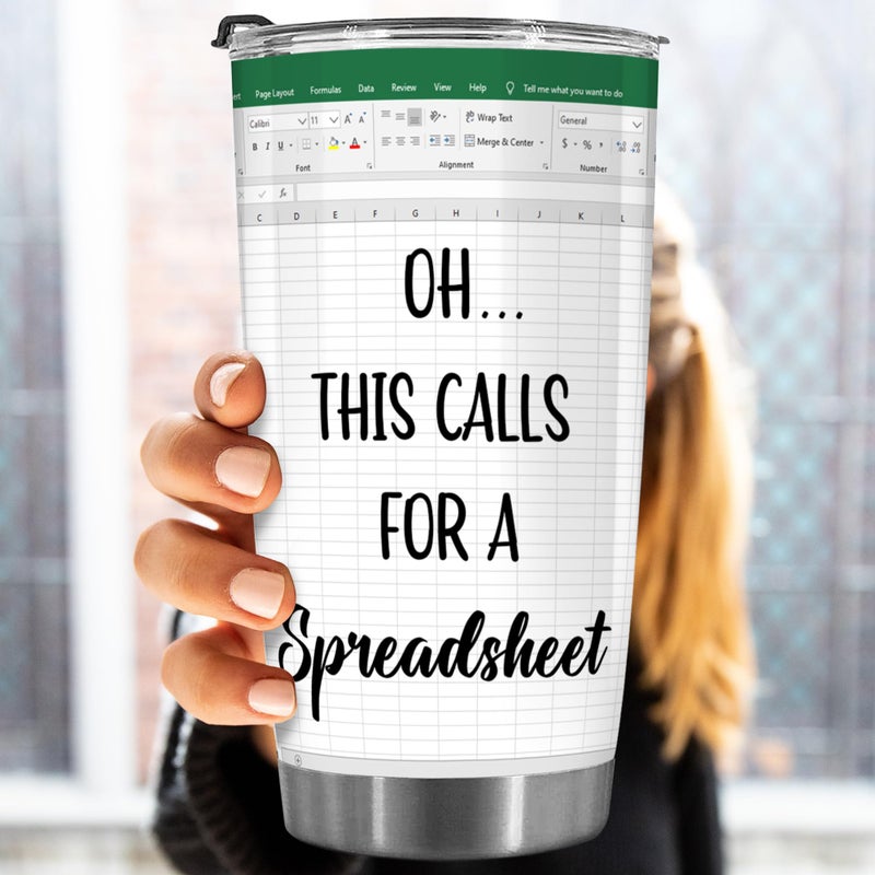 BECHUSKY Christmas Mugs For Accountants - Spreadsheet Gifts - This Calls for a Spreadsheet Tumbler - Spreadsheets Mug for Mentor Bosses Lady Manager Friend Leader Female Male Birthday - Boss Gift - Image 5