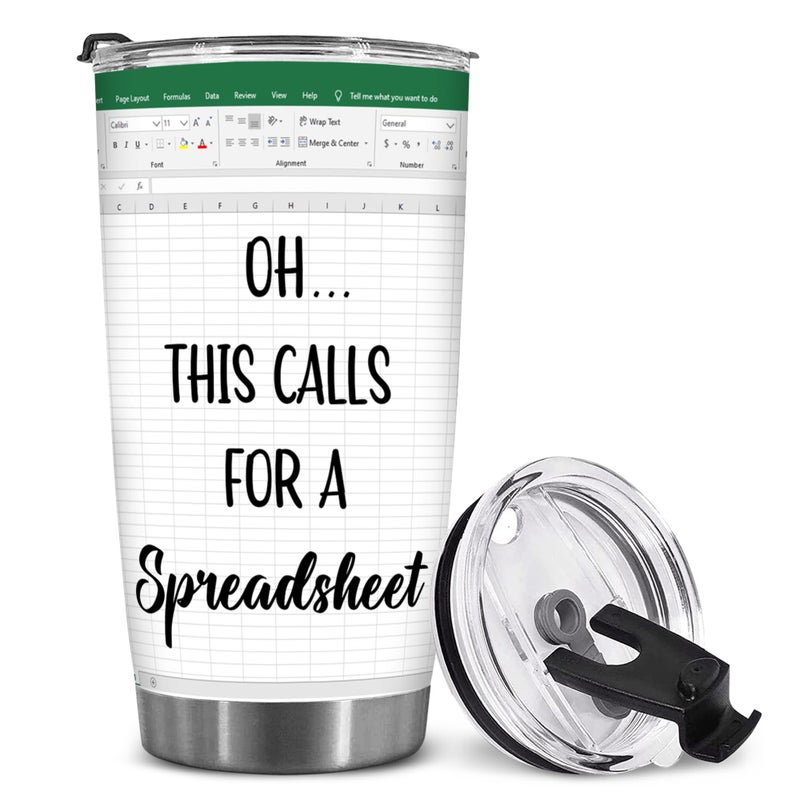BECHUSKY Christmas Mugs For Accountants - Spreadsheet Gifts - This Calls for a Spreadsheet Tumbler - Spreadsheets Mug for Mentor Bosses Lady Manager Friend Leader Female Male Birthday - Boss Gift - Image 1
