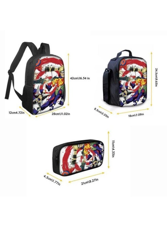 general Cartoon printed backpack + hand-held + pen bag set, three-piece practical bag combination (students, children, friends' outings, mountain climbing sports, etc. can be used) - 49 - Image 3