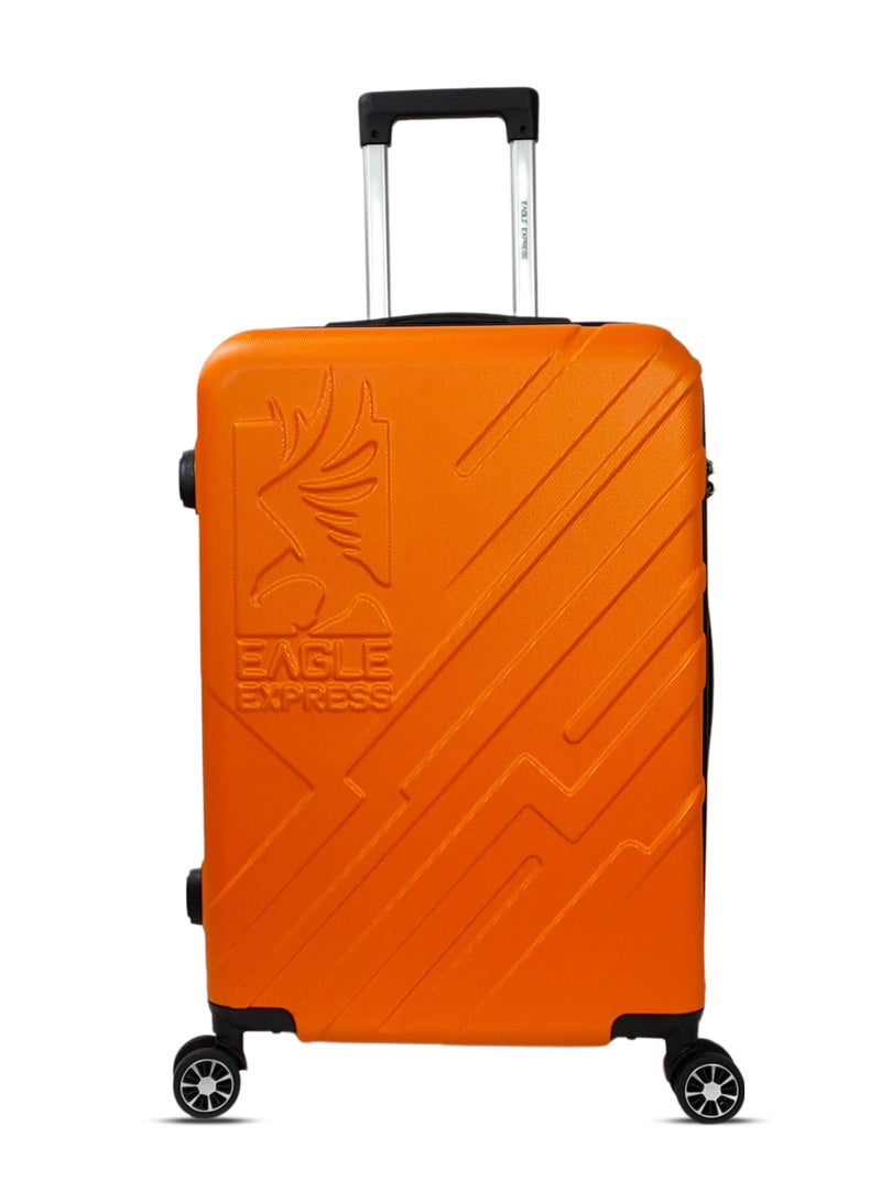 Eagle Express Robust 24 Inch Durable ABS Hard Trolley Suitcase Orange Scratch Resistant Travel Bag - Image 1