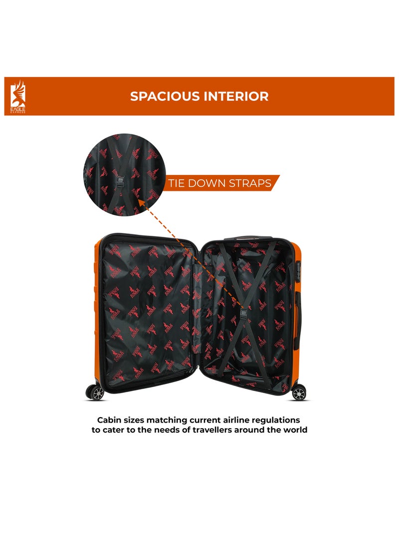 Eagle Express Robust 24 Inch Durable ABS Hard Trolley Suitcase Orange Scratch Resistant Travel Bag - Image 5