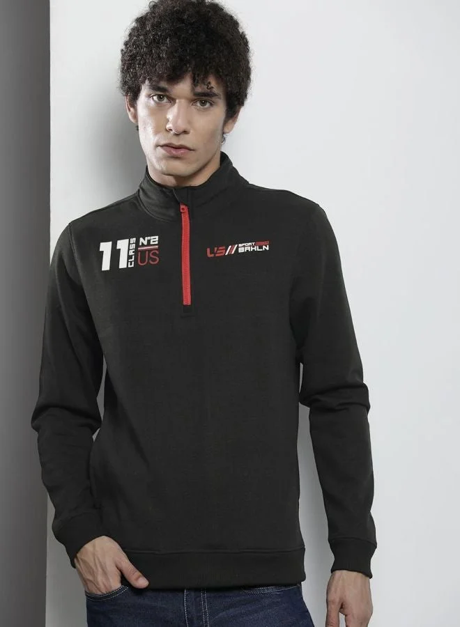 The Indian Garage Co  The Indian Garage Co Men Regular Fit Printed High Neck Full Sleeves Sweatshirt  | Best Price UAE