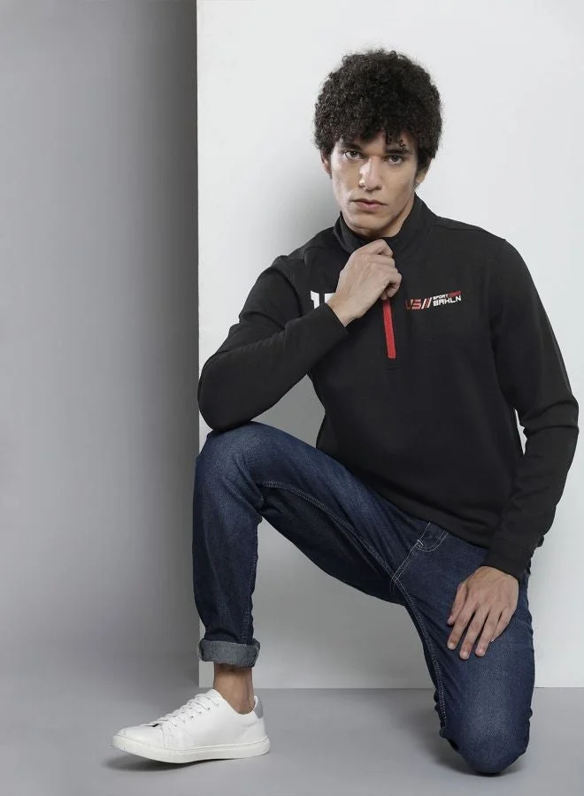 The Indian Garage Co  The Indian Garage Co Men Regular Fit Printed High Neck Full Sleeves Sweatshirt  | Best Price UAE
