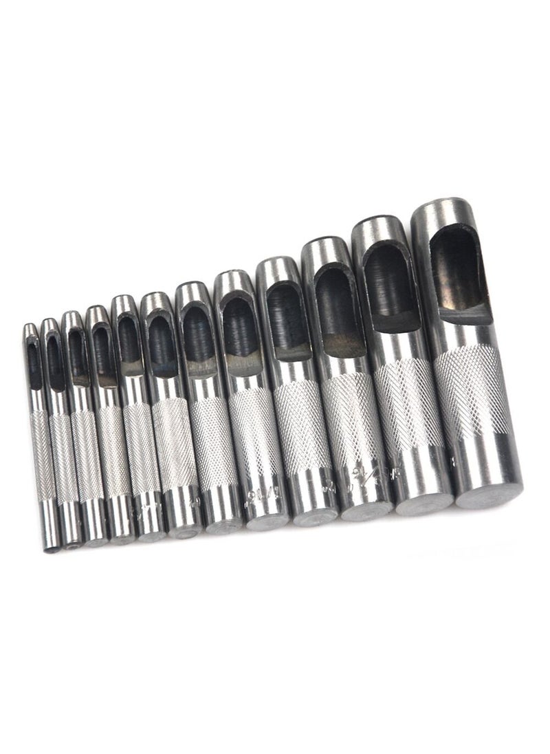 OWDEN OWDEN 12Piece Leather Hole Punch Set with a Free Cutting mat,Leather Tool,Leather Hollow Punch Set, Round Hole Punch Set,Cut Leather Rubber Paper Soft Material  - Image 3