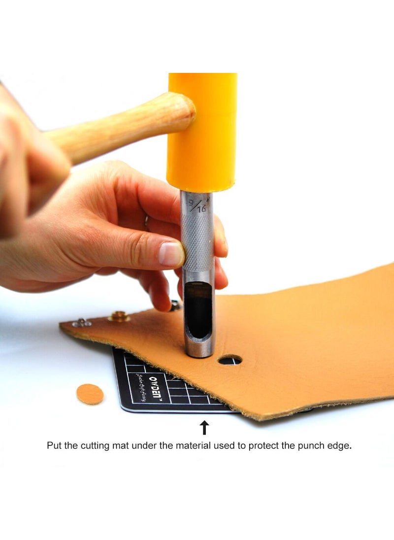 OWDEN OWDEN 12Piece Leather Hole Punch Set with a Free Cutting mat,Leather Tool,Leather Hollow Punch Set, Round Hole Punch Set,Cut Leather Rubber Paper Soft Material  - Image 5