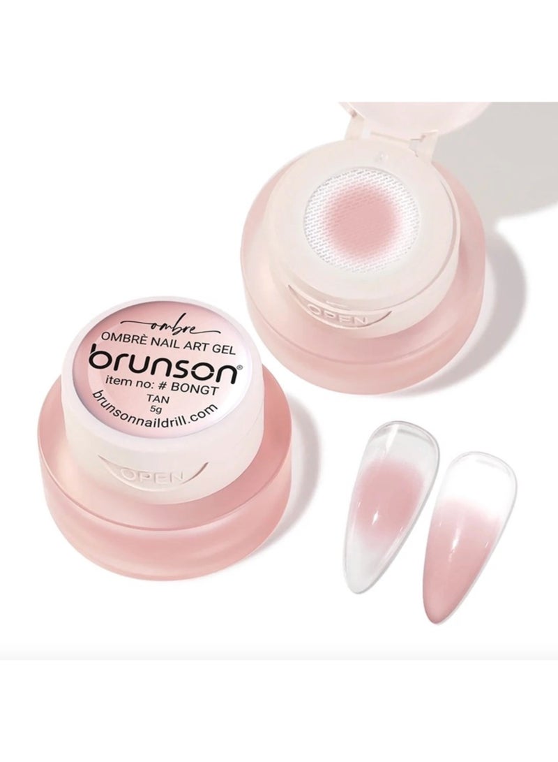 brunson Nail Art Gel - Brunson 2-in-1 Cushion Patting Ombre Nail Art Gel 8gm – UV/LED Nail Gel for Gradient Ombre, French Nail Art & Creative Designs | Sponge & Brush Dual Application Gel for Professional Salon Use - Image 1