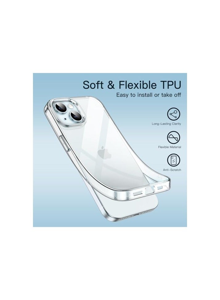 JETech Case for iPhone 15 Plus 6.7-Inch, Soft TPU Transparent Slim Protective Phone Cover with Shock-Absorption, Support Wireless Charging (Clear) - Image 2