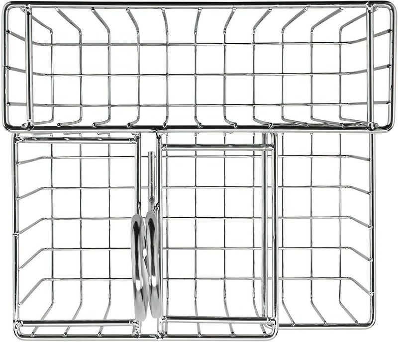Get G.E.T. 4-21699 Chrome Four Compartment Condiment Caddy Metal Specialty Servingware Collection, 8" x 7" x 9" Tall, Chrome - Image 2