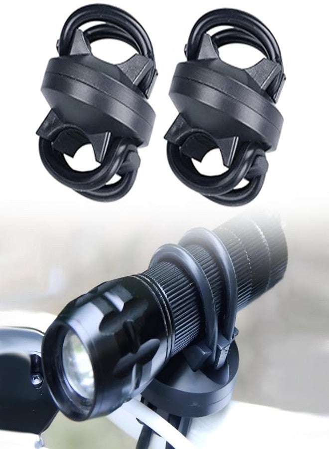 Yopolaz 2 Pack Bike Flashlight Holder - Universal Bicycle Light Mount Accessories Adjustable Clamp for Flashlight (Black x 2) - Image 1