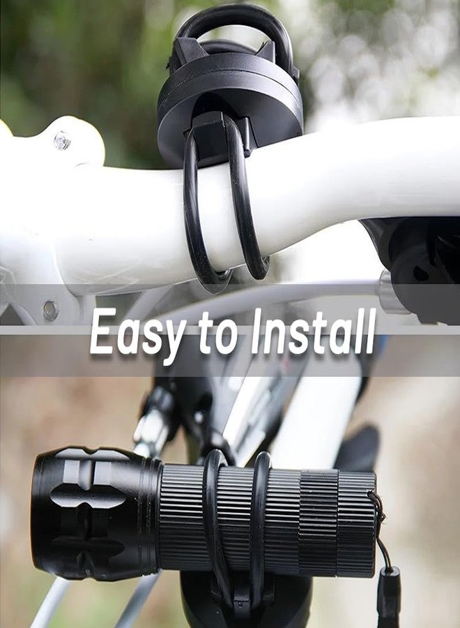 Yopolaz 2 Pack Bike Flashlight Holder - Universal Bicycle Light Mount Accessories Adjustable Clamp for Flashlight (Black x 2) - Image 2